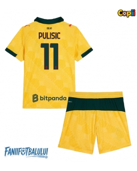 AC Milan Christian Pulisic #11 Echipament de Fotbal Replică 2025-26 Copii Treilea (+ Șorturi)